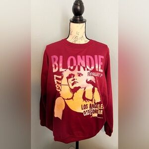 Burgundy Blondie Long Sleeve Sweatshirt Size XL Cotton Polyester